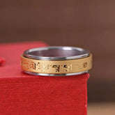 Yellow Wealth God Mantra Ring - Attracting Prosperity